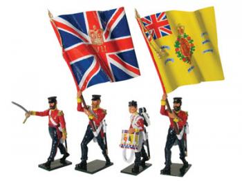 Image of British 57th Regiment Command Set Advancing--four figures--RETIRED--LAST ONE!!