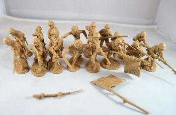 WWII Japanese Infantry (Tan)--16 figures in 8 poses WWII Japanese Infantry (Tan)--16 figures in 8 poses #13077