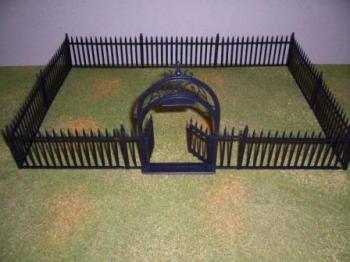 Wrought Iron Gate with 9 Fence sections (black) Wrought Iron Gate with 9 Fence sections (black) #13201