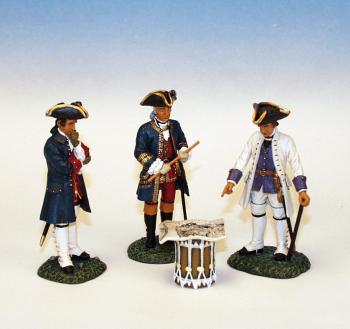 Image of French General Montcalm with 2 senior officers & map on drum--three figures and map on drum--RETIRED--LAST ONE!! Image of French General Montcalm with 2 senior officers & map on drum--three figures and map on drum--RETIRED--LAST ONE!!
