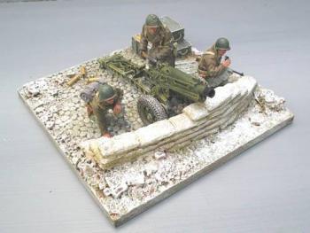 Pack Howitzer Base (for Use with K&C BBA09)--6" square cobbled road section with sandbag emplacement 1.5"high -- AWAITING RESTOCK! Pack Howitzer Base (for Use with K&C BBA09)--6" square cobbled road section with sandbag emplacement 1.5"high -- AWAITING RESTOCK! #13644