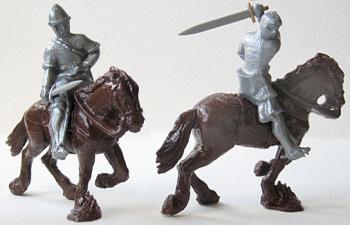 Mounted Normans Set 1--two mounted plastic figures--AWAITING RESTOCK. #0