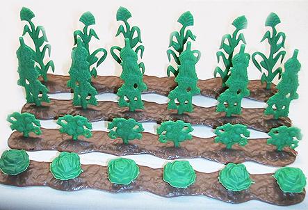 Crop Rows - 4 Brown Bases & 24 Green Crops RETIRED #1