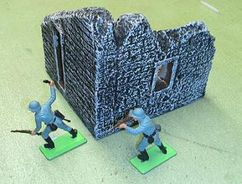 Destroyed Stone Corner Building--5 x 5 In. (painted)--AWAITING RESTOCK. Destroyed Stone Corner Building--5 x 5 In. (painted)--AWAITING RESTOCK. #14819