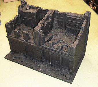 Destroyed Two-Story Storefront with Rubble (no roof)--15.5 in. L x 8.5 in. D x 10.5 in. H--AWAITING RESTOCK. Destroyed Two-Story Storefront with Rubble (no roof)--15.5 in. L x 8.5 in. D x 10.5 in. H--AWAITING RESTOCK. #14824