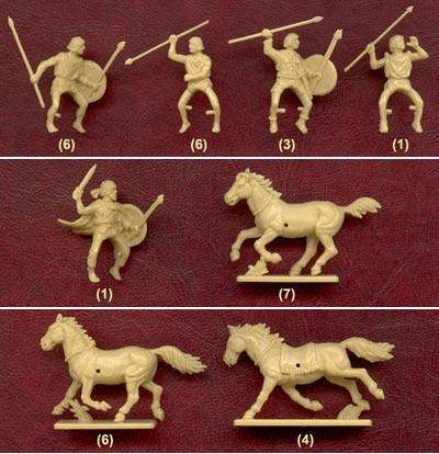 DSG Mounted Carthaginian Allied Numidian Cavalry 54mm Painted Plastic Soldiers 