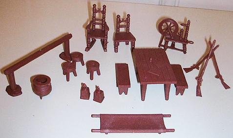 Revolutionary War Accessories (17 pcs - red/brown) *No rifle rack. -2 left!  #1