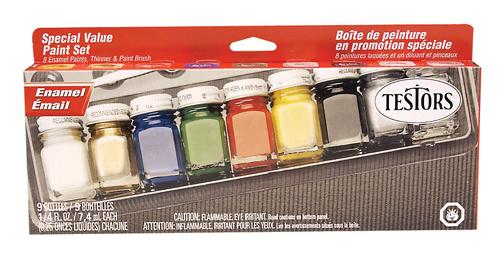 Promotional Enamel Paint Set--eight 1/4 oz. Colors & Thinner