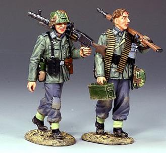 Image of Walking Machine Gun Team--two figures--RETIRED. (faded box)--LAST ONE!!