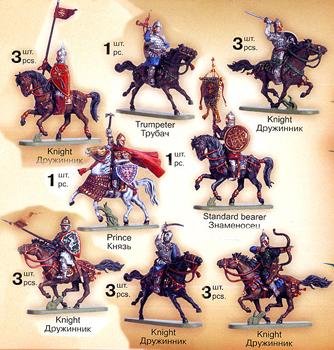 1/72 Russian Knights XIII-XIV AD--18 mounted figures in 8 poses #2