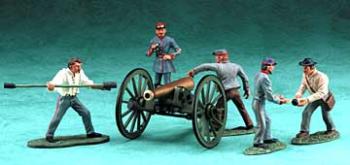 Image of Regiments--Confederate Artillery Set--five figures and cannon--RETIRED--LAST ONE!!