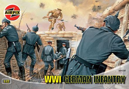 1/72 WWI German Infantry--48 unpainted figures #1