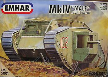 Image of 'Male' MK. IV WWI Tank--1:72nd scale plastic model tank