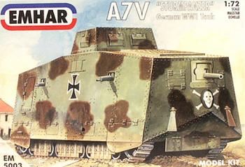 Image of Sturmpanzer A7V WWI Tank--1:72nd scale plastic model tank