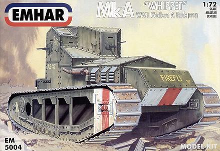'Whippet' WWI Tank--1:72nd scale plastic model tank #1