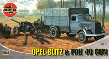 Image of Opel Blitz German Army Truck w/Pak 40 Anti-Tank Gun & Figures