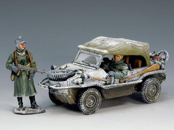 Image of Schwimmwagen, Winter with driver & one standing figure--RETIRED.