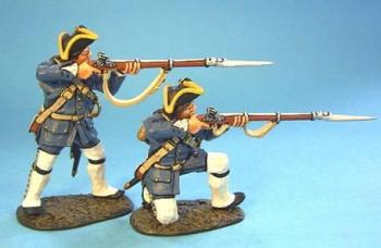 Image of French Marines in Summer Uniform Firing--two figures--RETIRED--LAST THREE!!