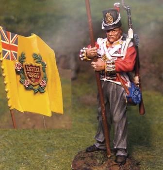Image of Napoleonic Briitsh 28th Foot Regimental Colors--single figure--RETIRED--LAST ONE!!