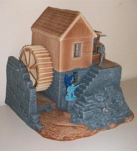 Image of Water Mill with Moving Water Wheel