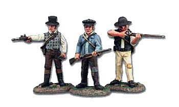 Image of Alamo Texian Volunteers--three figures--RETIRED--LAST ONE!!