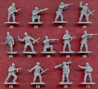 45 Figures Army Men Toy Soldier H067 1/72 Caesar WWII German Mountain Troops 