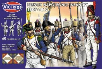 Image of French Napoleonic Infantry 1807-1812--60 unpainted unassembled plastic figures--TWO IN STOCK.