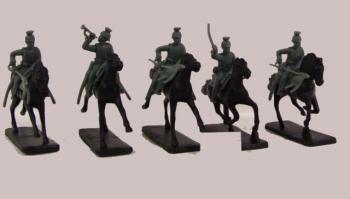 Boxer Rebellion Mounted Ulhan Lancers--5 Figures (Dark Blue) #0