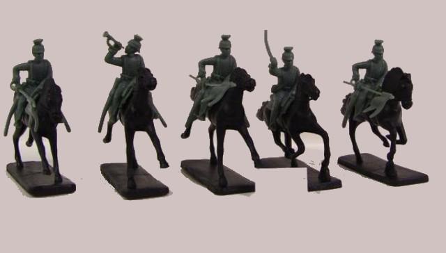 German Mounted Ulhan Lancers--5 Figures (White) #1