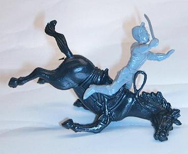 Falling Horse & Rider (powder blue) RETIRED #1