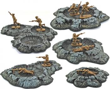 Crater Set (5 pcs - unpainted - gray) Crater Set (5 pcs - unpainted - gray) #19119