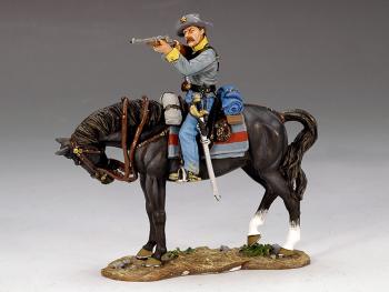Image of Mounted Confederate Soldier Firing Carbine--RETIRED.