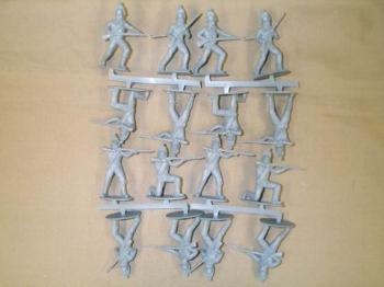 Napoleonic Brunswick Avante Garde (gray)--16 figures in 4 poses--RETIRED. Napoleonic Brunswick Avante Garde (gray)--16 figures in 4 poses--RETIRED. #2107