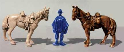 Union Cavalry Horses and Handler--single figure and two horses--RETIRED--ONE IN STOCK. #1