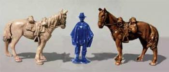 Union Cavalry Horses and Handler--single figure and two horses--RETIRED--ONE IN STOCK. Union Cavalry Horses and Handler--single figure and two horses--RETIRED--ONE IN STOCK. #2142