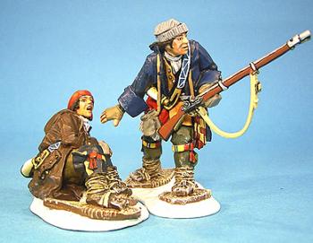 Image of French Militia Wounded--two figures--RETIRED--LAST ONE!!