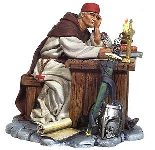 Image of Bernard of Clarivaux, 1090-1153, The Templars--single figure seated at desk--RETIRED--LAST ONE!! Image of Bernard of Clarivaux, 1090-1153, The Templars--single figure seated at desk--RETIRED--LAST ONE!!