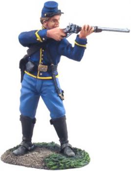 Image of Union Cavalry Trooper Dismounted Standing Firing #1--single figure