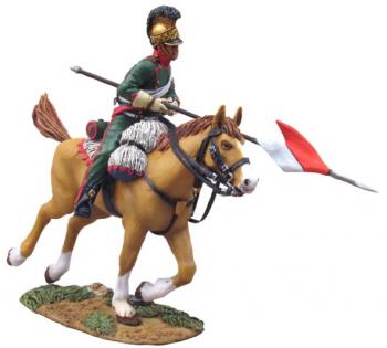 Image of French 4th Lancer Corporal Charging #3--single mounted figure--LAST ONE!