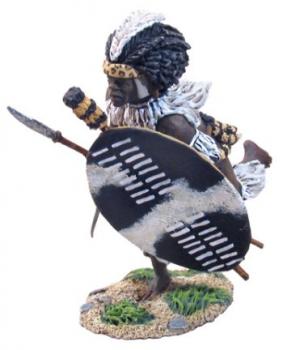 Image of Zulu iNdluyengwe Regiment Charging with Assegai #1--single figure--Re-Released!