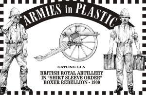 Image of Gatling Gun with 5 man crew - White plastic -