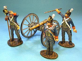 Image of Three Crew Firing, British Foot Artillery--three figures
