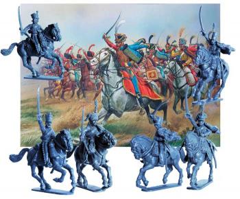 French Napoleonic Hussars, 1792-1815--fourteen 28mm mounted plastic figure #0