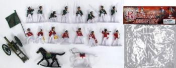 Image of 1/32 Russian 1800s Infantry Figure Playset (16 Figures, 2 Horses & Cannon)--RETIRED--LAST THIRTEEN!!
