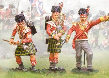 Image of 92nd Highlanders Command-- three figures