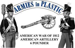 Image of American War of 1812--American Artillery--6lb. gun, 5 man crew--Dark Blue Plastic