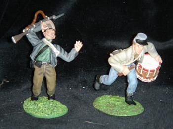 Image of Confederate Drummer and Wounded Private--RETIRED.