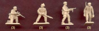 Image of German WWII Paratroopers with Tropical Uniform--48 figures in 16 poses