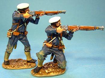 Image of British Naval Brigade--two Sailors Firing--RETIRED--LAST TWO!!