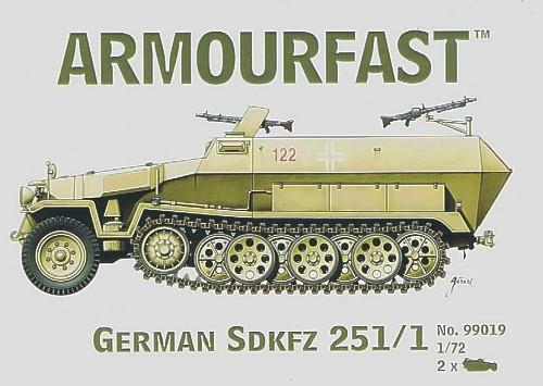 German Sd Kfz 251/1 Hanomag--two unpainted plastic 1:72 scale half-tracks -- AWAITING RESTOCK! #1